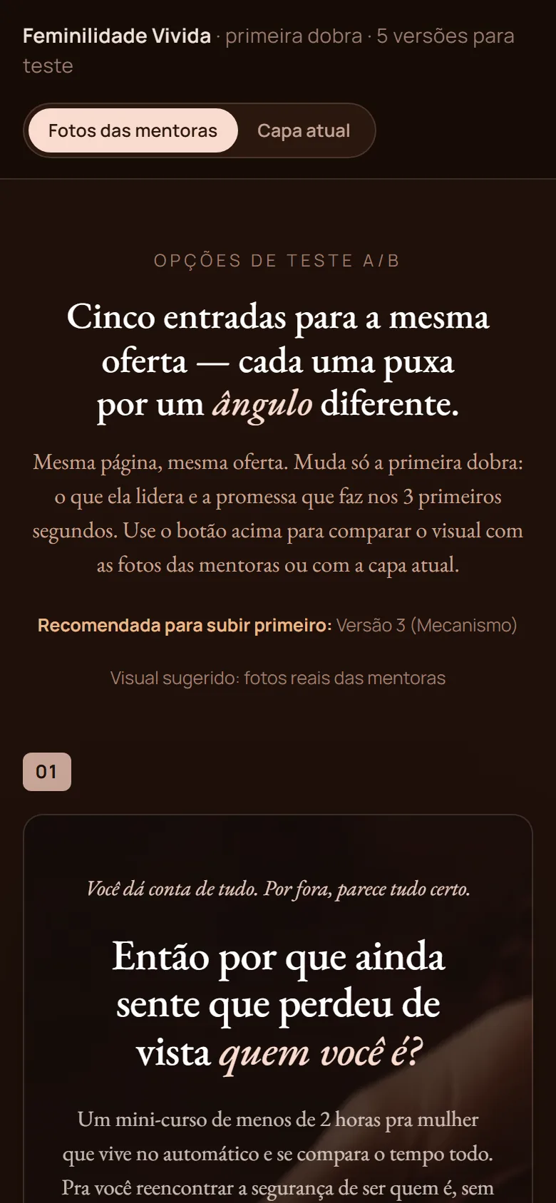 A mesma dobra em tela de celular